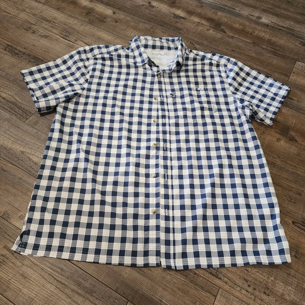 Columbia Short sleeve shirt black checkered size XL 2503